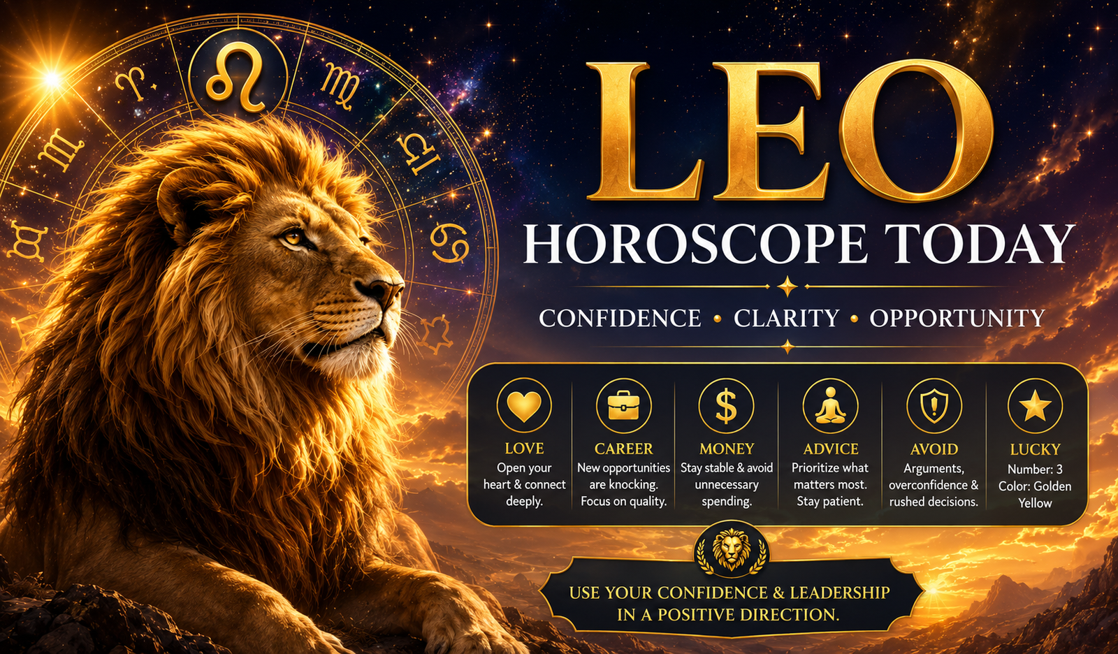 Leo Horoscope Today | Love, Career, Money & Lucky Number